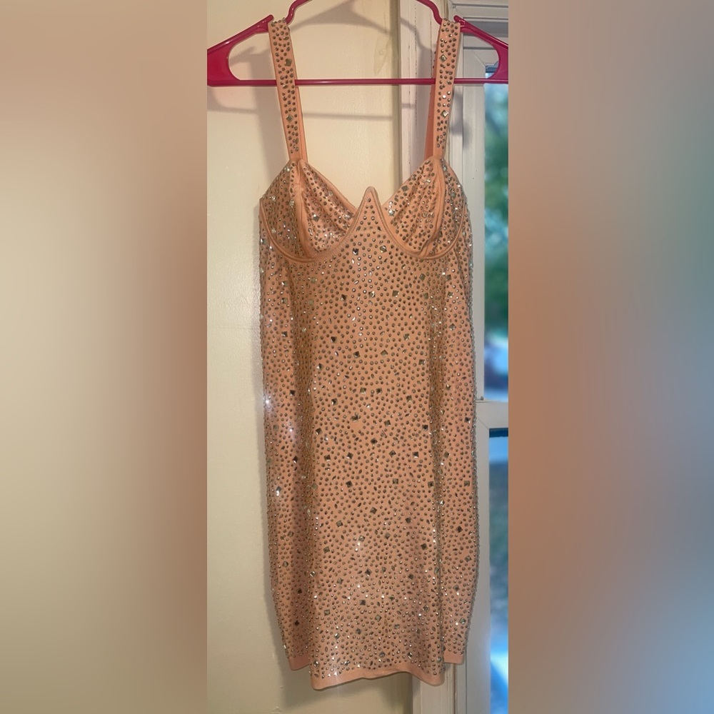 Met Someone New Rhinestone Mini Dress